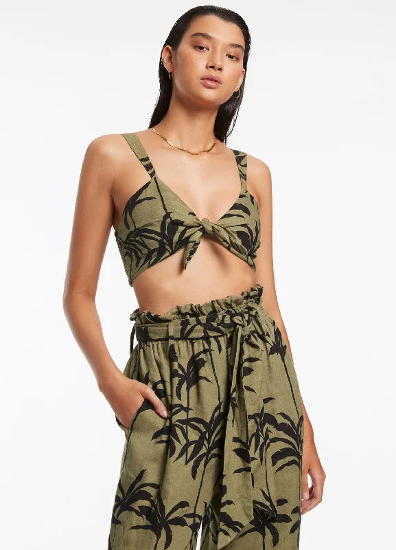 Palme Tie Top - Olive