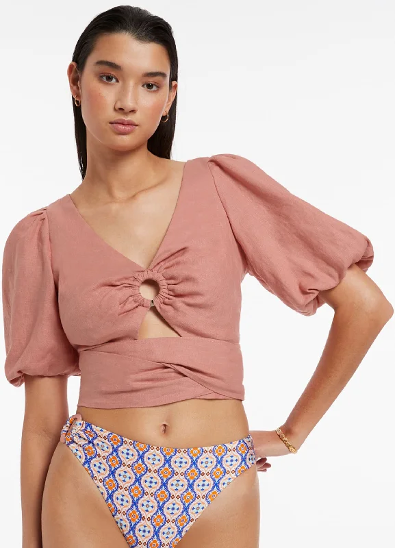 Jetset Puff Sleeve Top - Musk