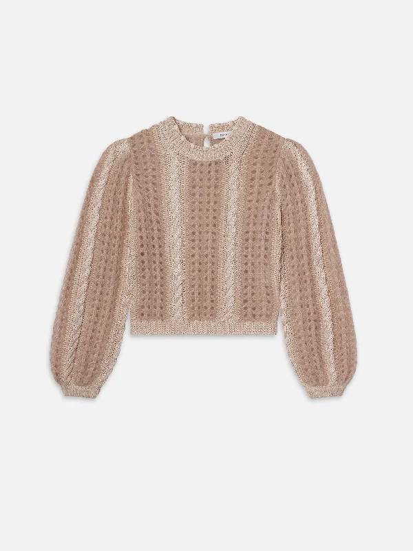 Femme Cable Mix Sweater -- Blush Multi