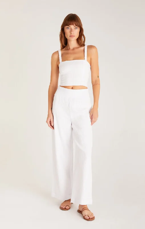 Cambria Gauze Top, White