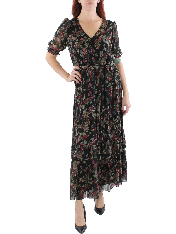 Womens Floral Long Maxi Dress