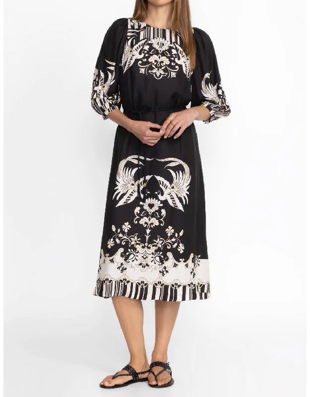 Viviette Midi Dress In Birds Of Paradise