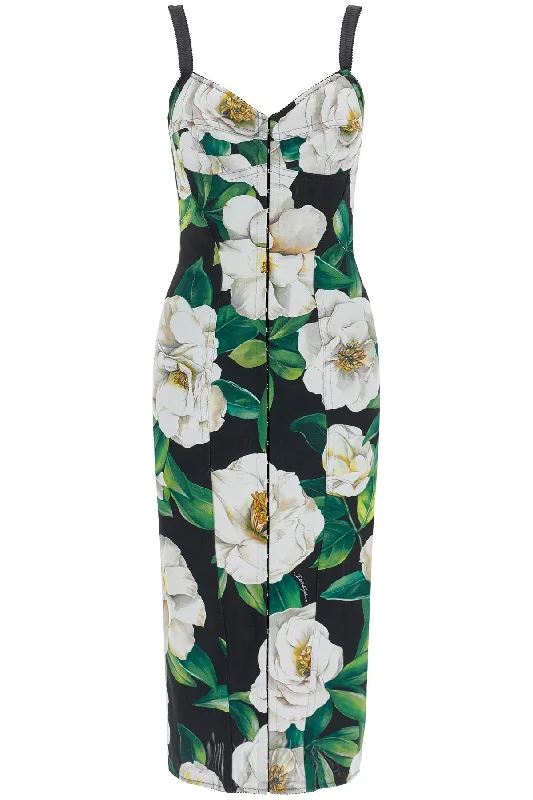 Dolce & Gabbana Women's  Floral Midi Synthetic Dress