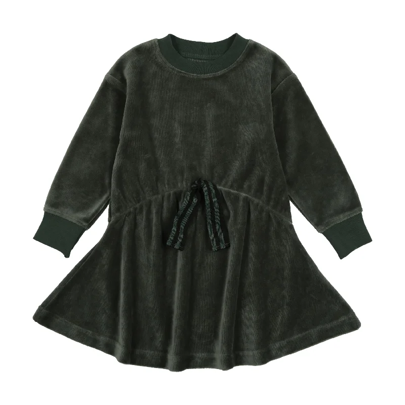 Analogie Velour Dress - Green