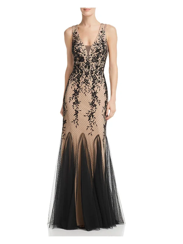 Womens Embellished Maxi Evening Dress