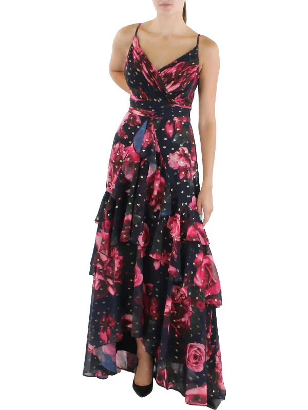 Womens Tiered Maxi Evening Dress