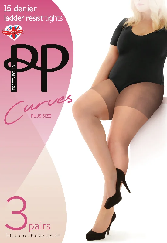 Pretty Polly Curves 15 Denier Ladder Resist Tights XL - 3XL