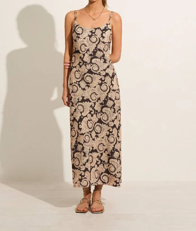 Davina Maxi Dress In Brown