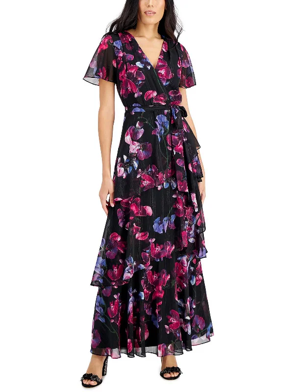 Womens Floral Long Maxi Dress