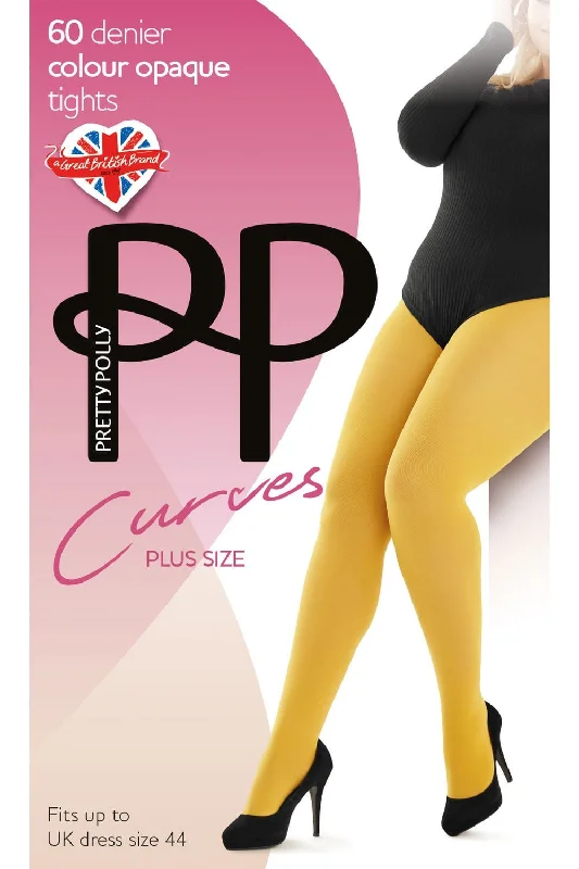 Pretty Polly Curves 60 Denier Colour Opaque Tights XL - XXL