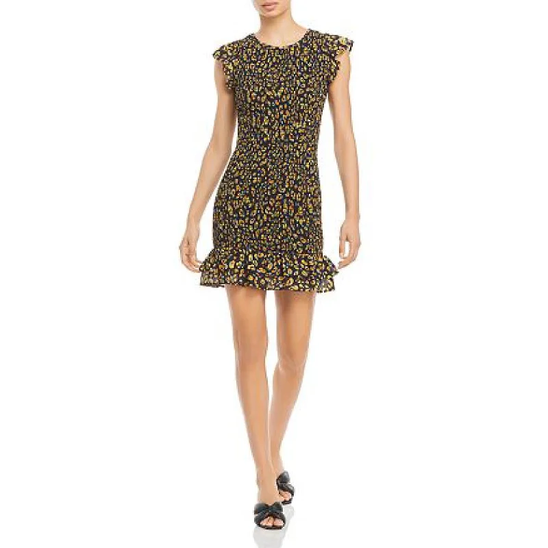 Womens Printed Knee Midi Dress