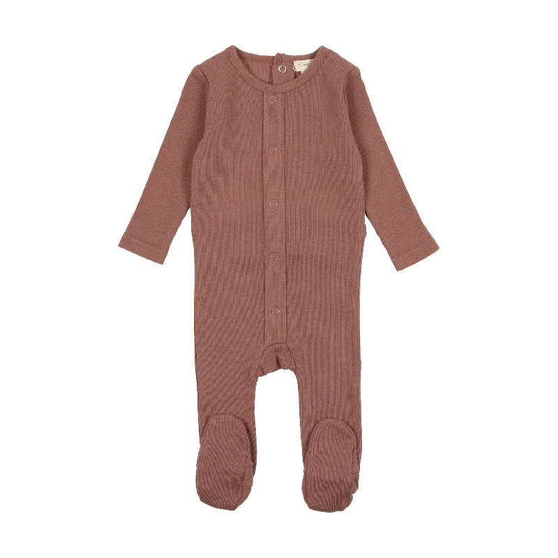 Lil Legs Cardigan Footie - Mulberry