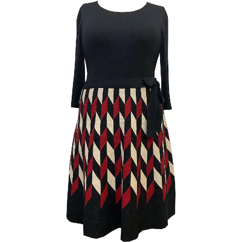 Plus   Womens Printed Midi Sweaterdress