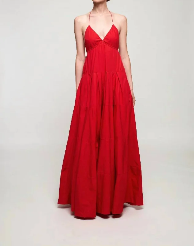 Open Back Tiered Maxi Dress In Le Rêve