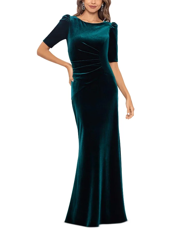 Womens Velvet Long Evening Dress