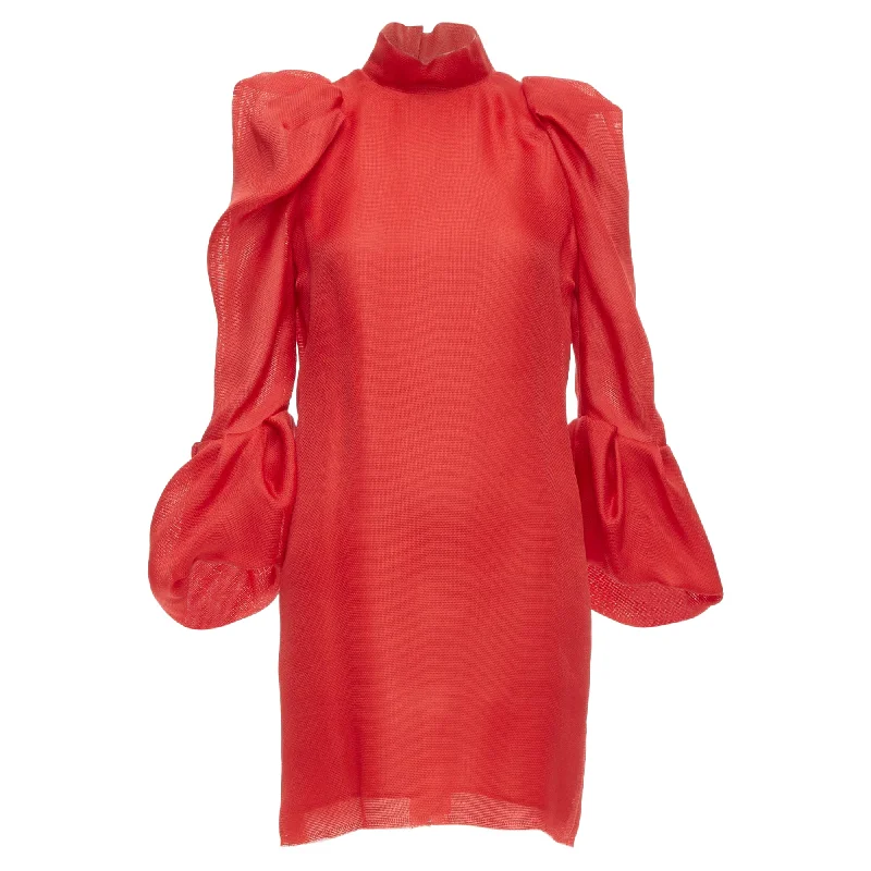 Lanvin silk puff sleeve mini dress