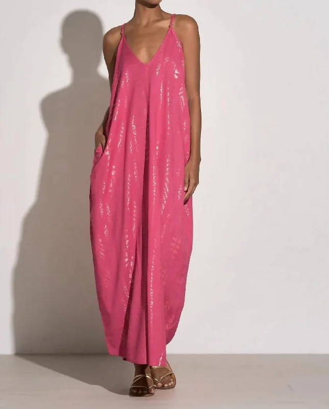 Pink Arrow Print Maxi Dress