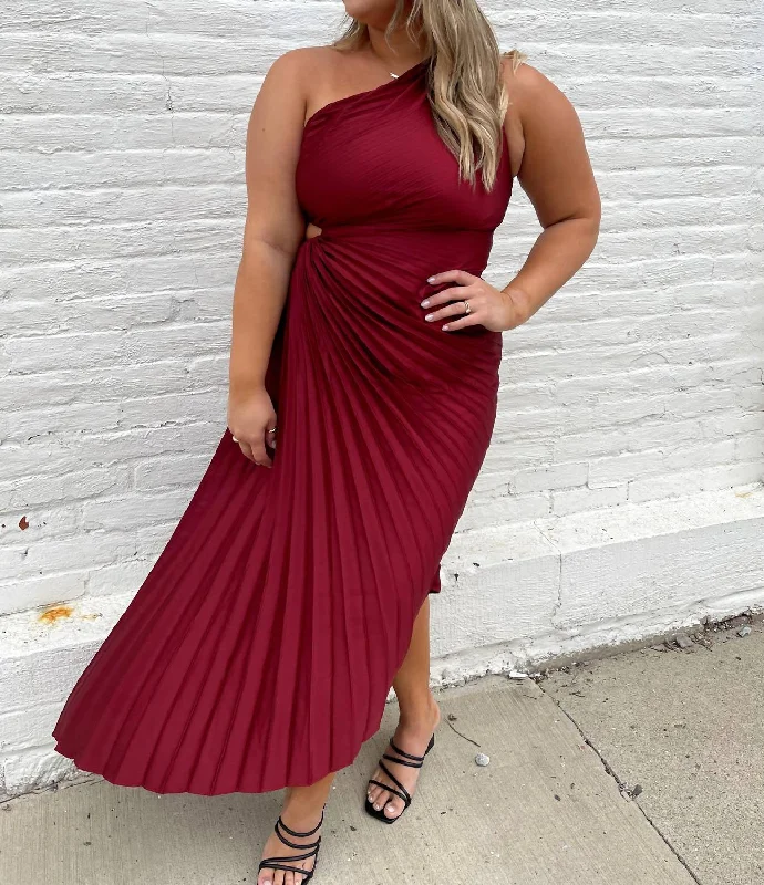 Olympia Maxi Dress In Merlot