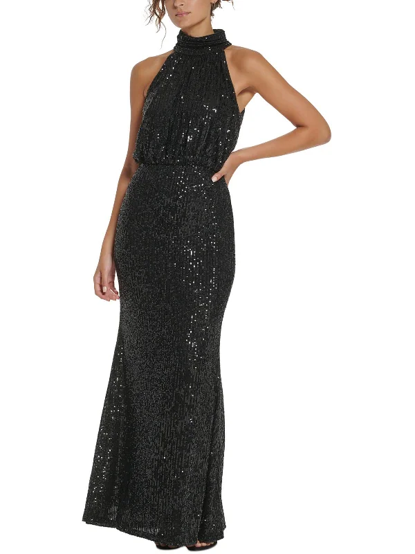 Womens Sequined Evening Dress