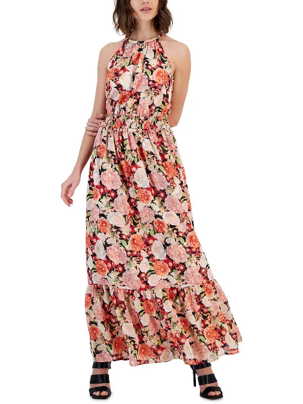 Womens Floral Print Long Maxi Dress