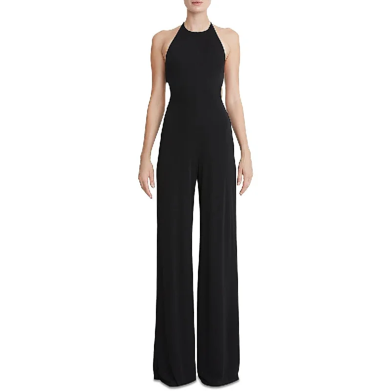 Halston Womens Alexis Jersey Cut-Out Jumpsuit