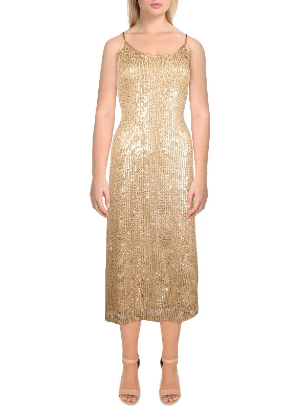 Womens Sequin Long Cocktail and Party Dress