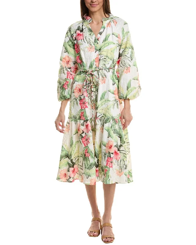 Tommy Bahama Daybreak Hibiscus Linen Midi Dress