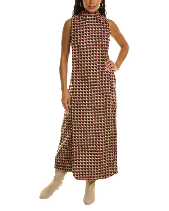 Frances Valentine Carlyle Basketweave Wool Maxi Dress