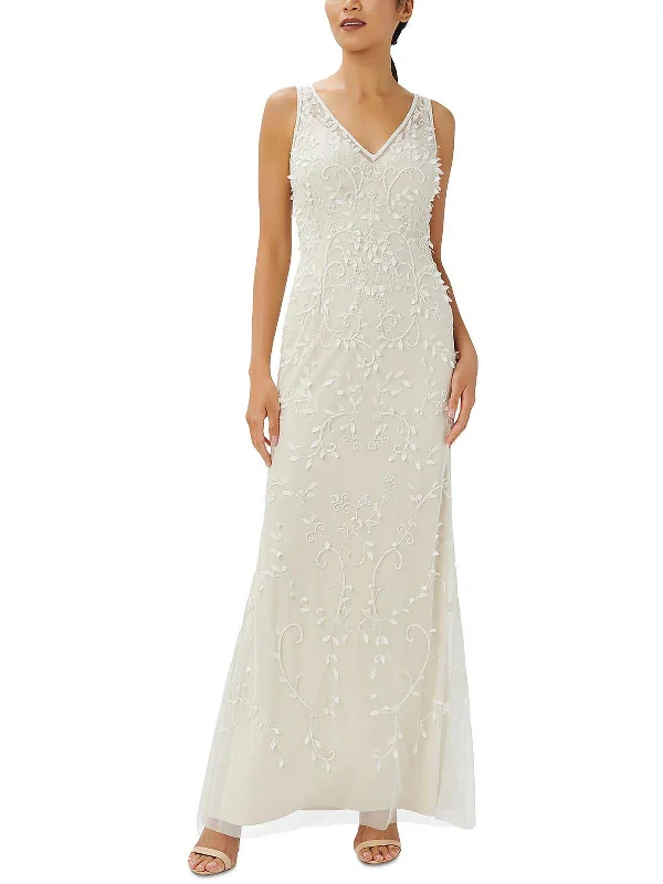 Womens Embellished Maxi Evening Dress