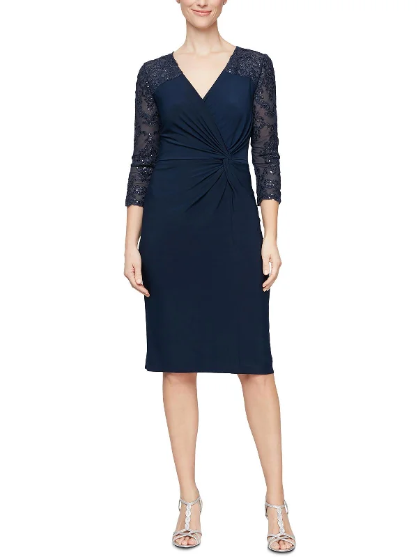 Womens Jersey Lace Cocktail and Party Dress