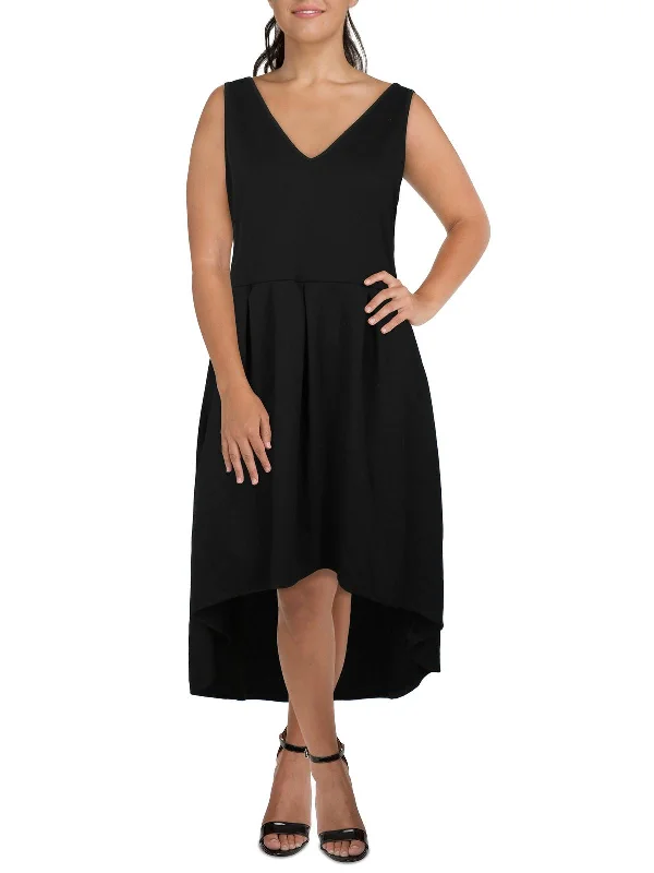 Plus Womens Hi-Low Sleeveless Maxi Dress