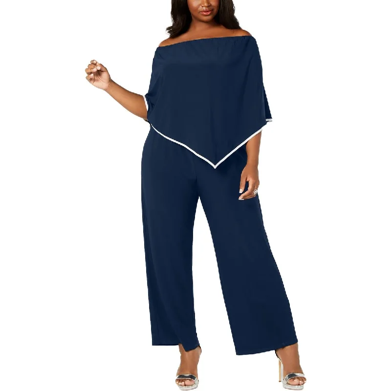 MSK Women Womens Plus Wide Leg Cocktail Jumpsuit