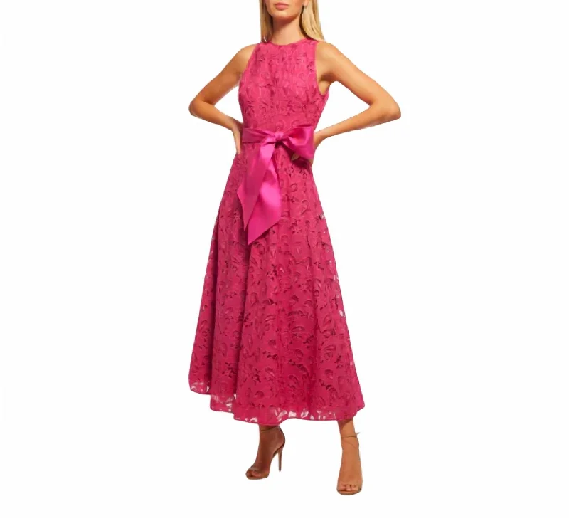 Franny Midi Dress In Fuschia