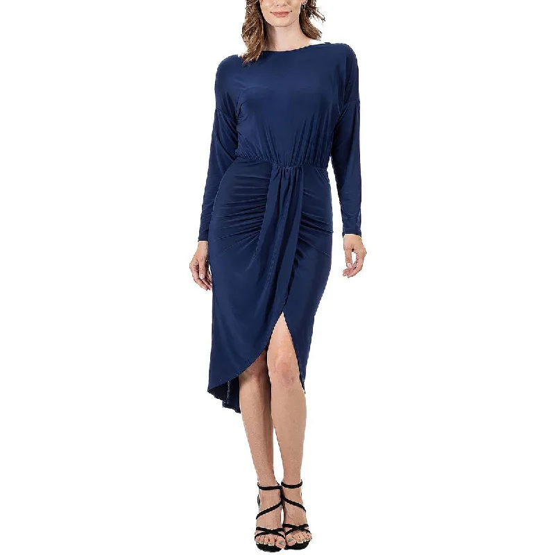 Womens Knit Long Sleeves Midi Dress