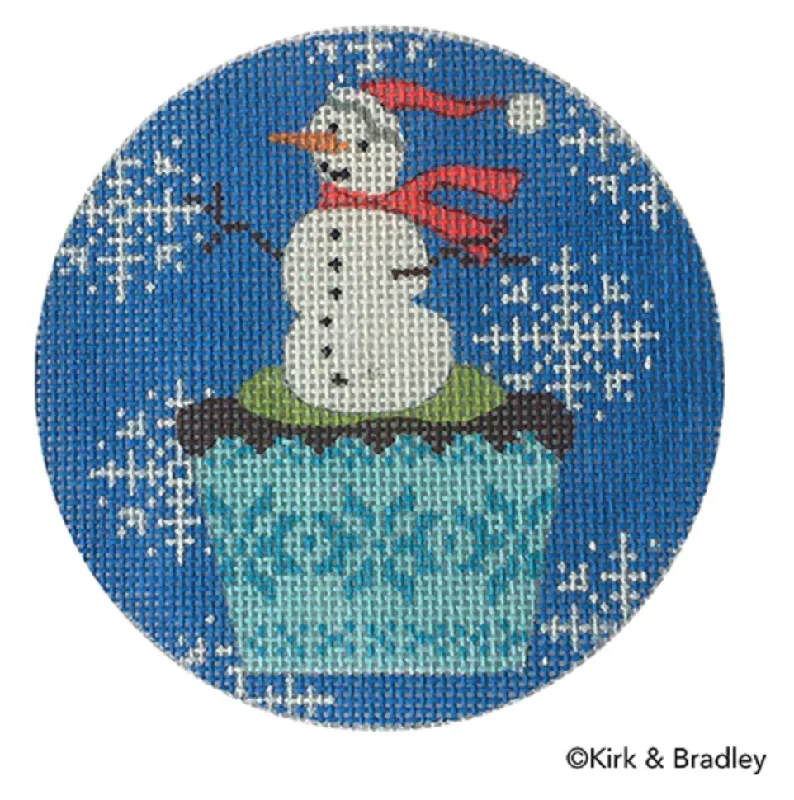 KB259 Christmas Snowman Cupcake