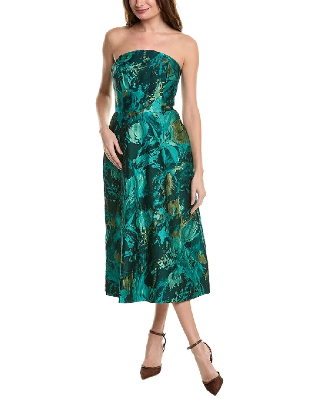 Teri Jon by Rickie Freeman Jacquard Midi Dress