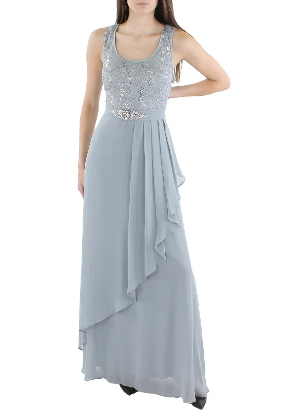 Womens Lace Sleeveless Evening Dress