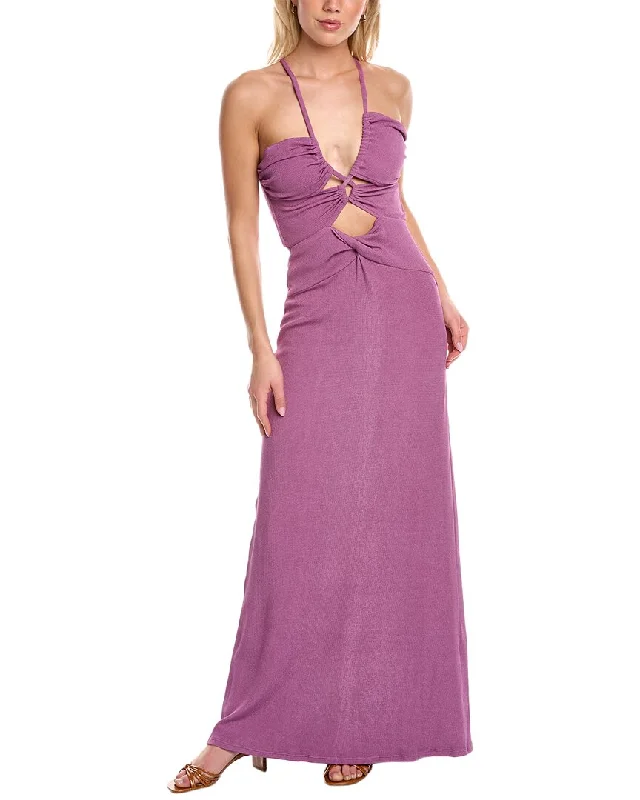 PatBO Stretch Lace-Up Maxi Dress