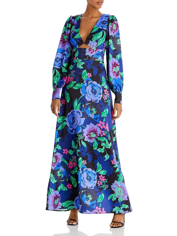 Womens Floral Print Long Maxi Dress