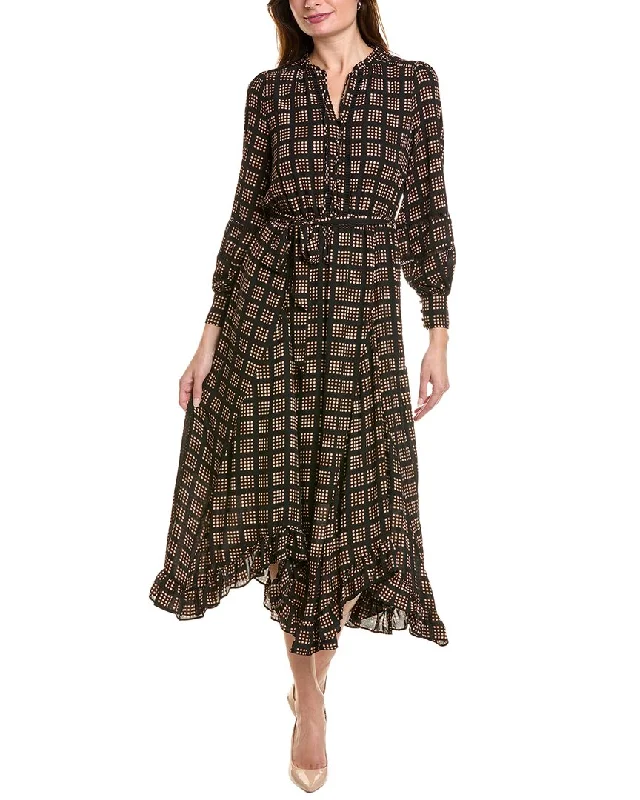 T Tahari Tie Neck Maxi Dress