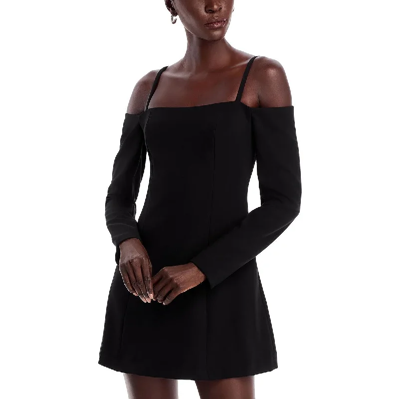 Womens Mini Off-The-Shoulder Fit & Flare Dress