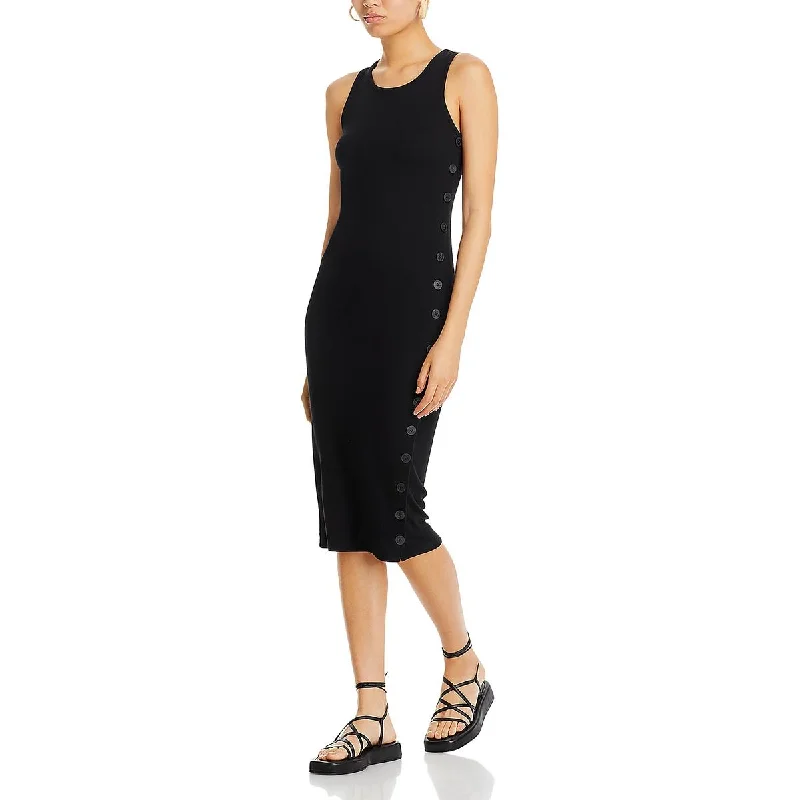 Womens Racerback Side Button Midi Dress