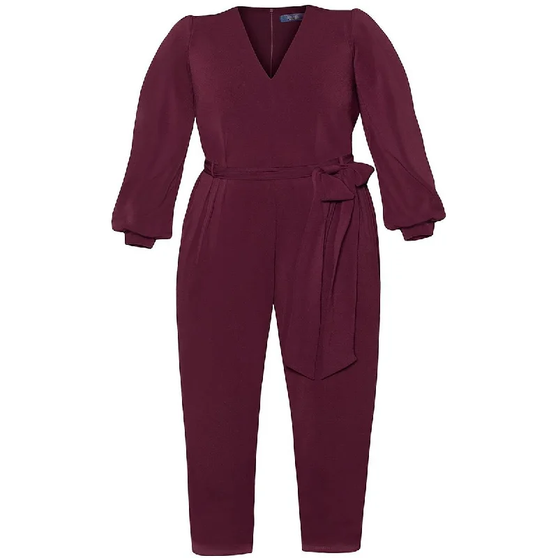 Rachel Rachel Roy Womens Plus Scuba Straight-Leg Jumpsuit