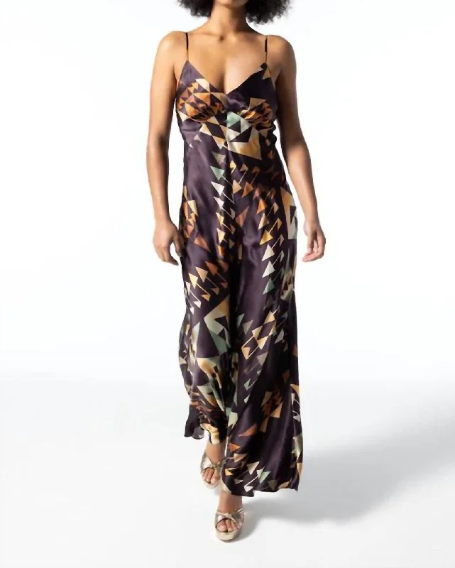 Labyrinth Bias Maxi Dress In Multi