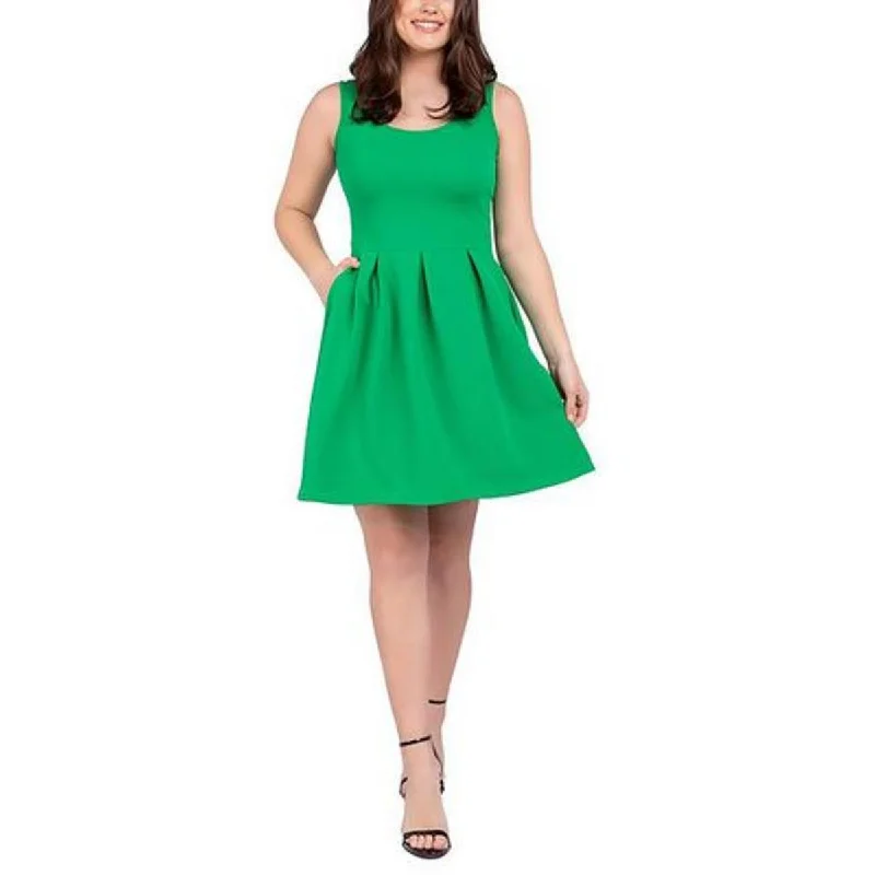 Womens Scoop Neck Midi Sheath Dress