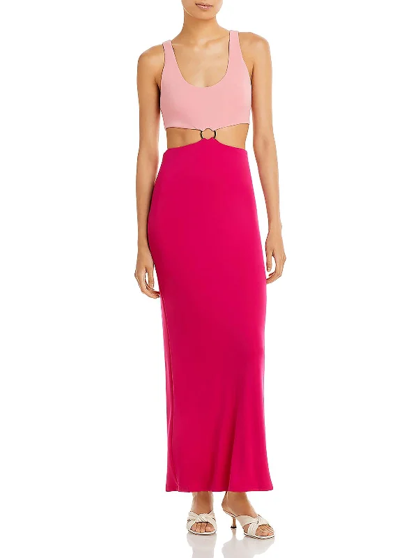 Arizona Womens Cut-Out Open Back Maxi Dress