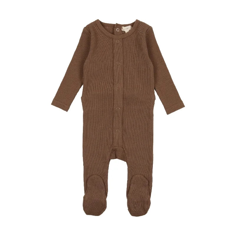 Lil Legs Cardigan Footie - Camel