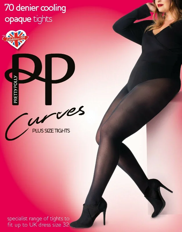 Pretty Polly Curves 70 Denier Opaque Cooling Tights Plus Sizes