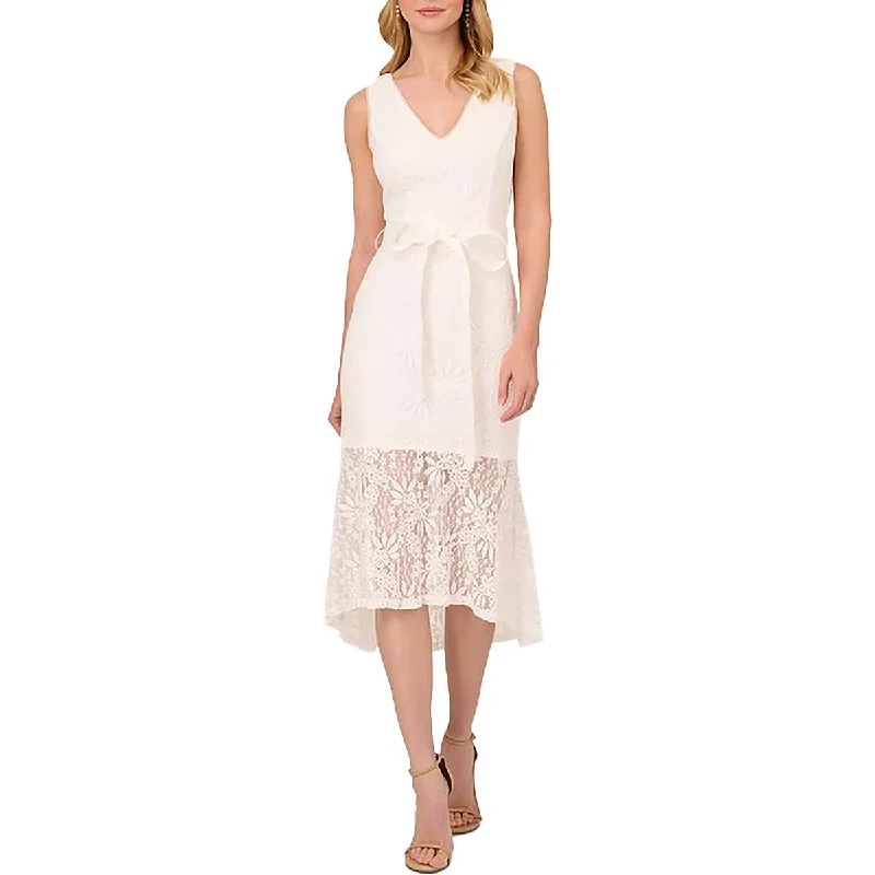 Womens Midi Lace Midi Dress