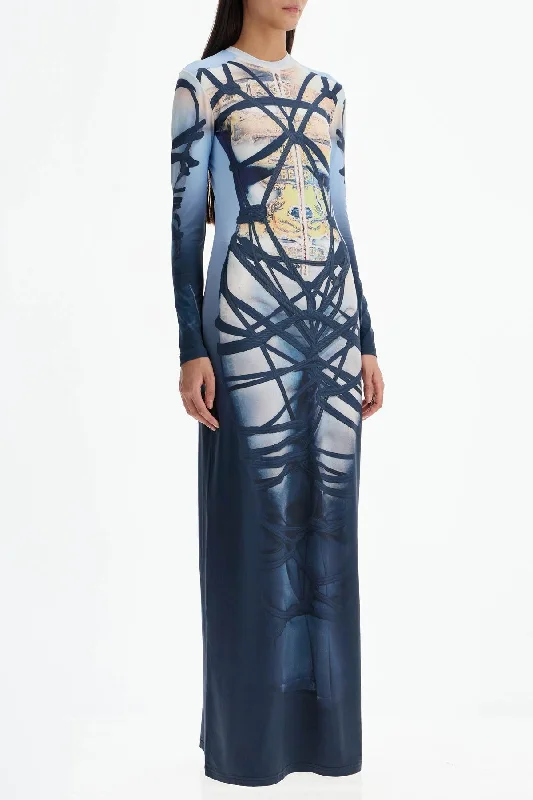 Y Project Long Bondage Print Dress